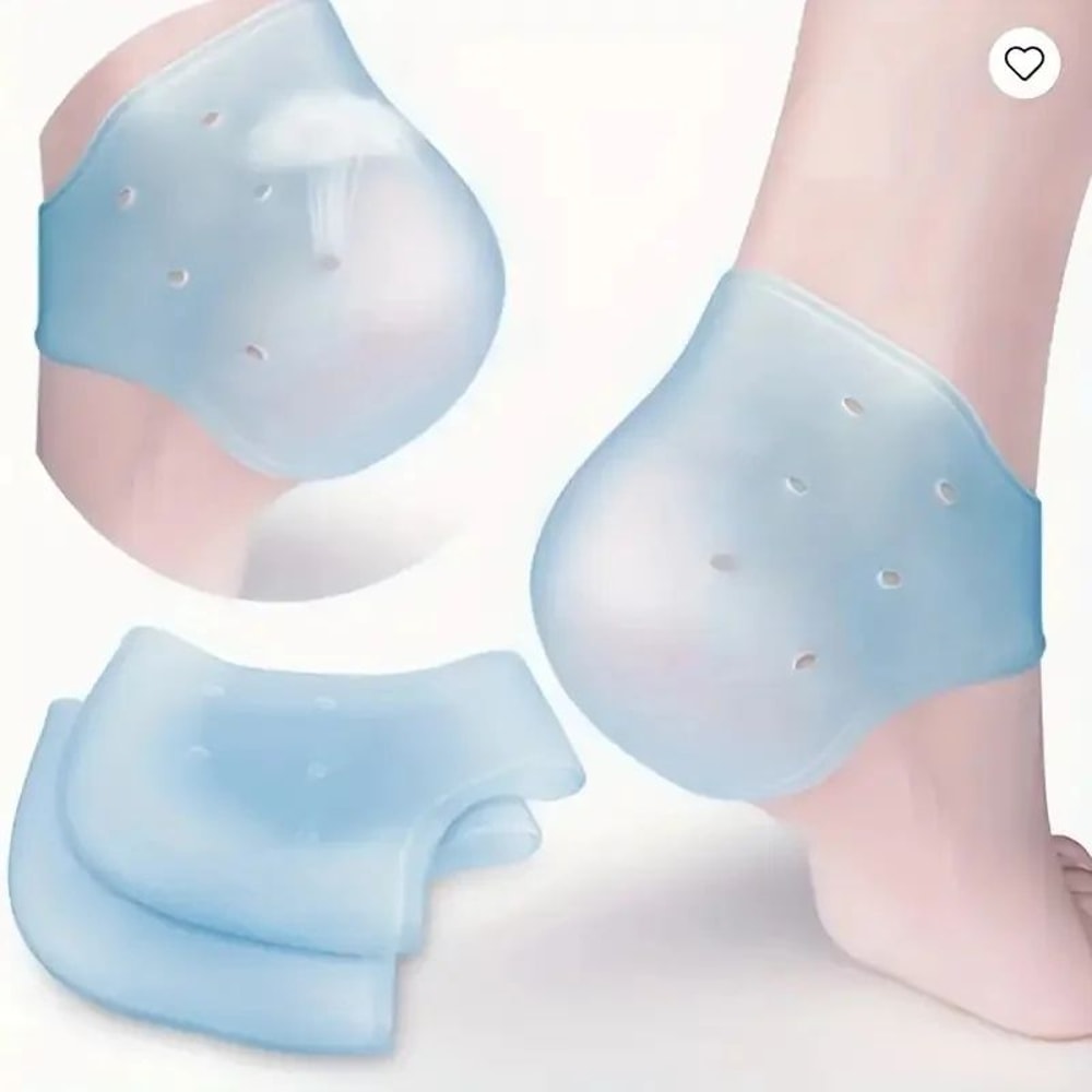 Washable Silicone Heel Protectors Blue Unisex Breathable Reusable Comfort Cushions 0