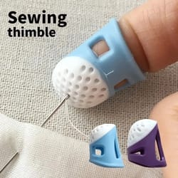 2 pack soft silicone sewing thimbles – anti slip, comfortable grip for embroidery and crafting