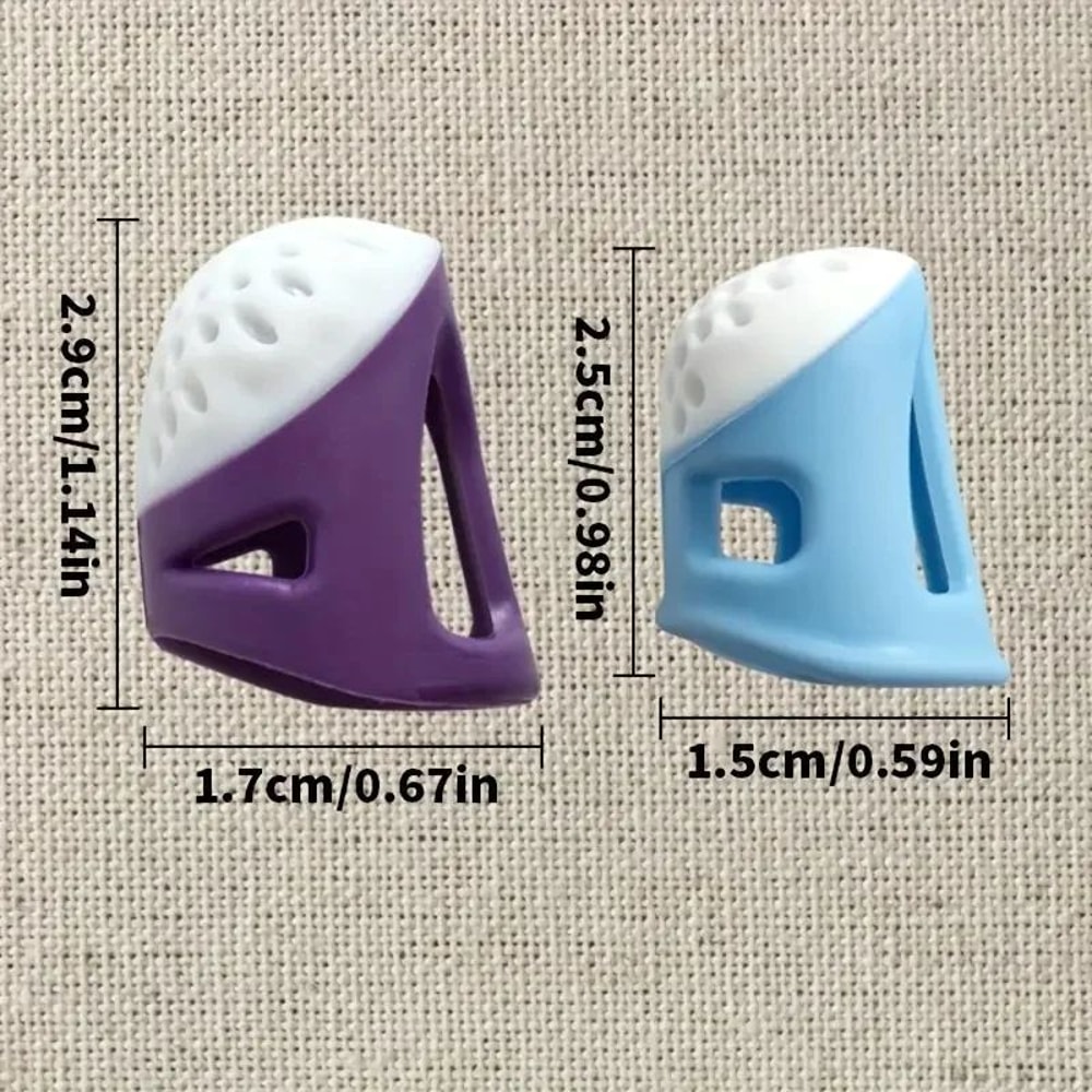 2 Pack Soft Silicone Sewing Thimbles Anti Slip Comfortable Grip For Embroidery And Crafting 2