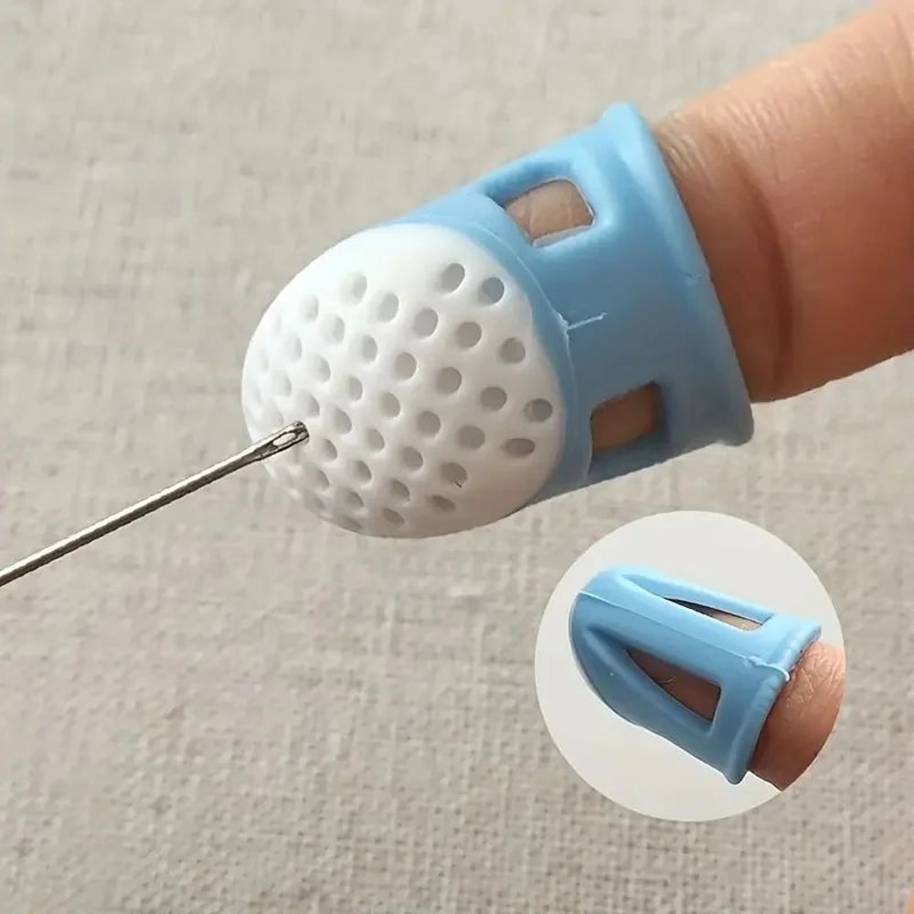 2 Pack Soft Silicone Sewing Thimbles Anti Slip Comfortable Grip For Embroidery And Crafting 4