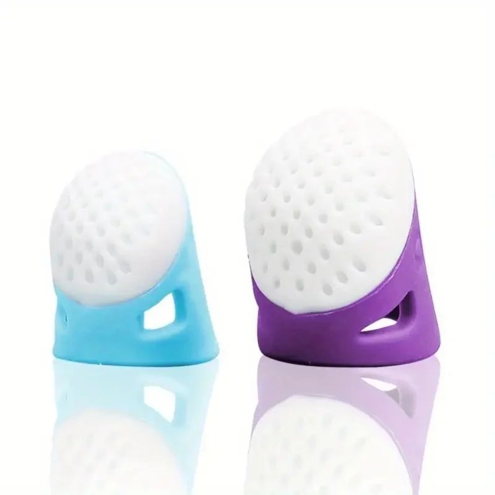 2 Pack Soft Silicone Sewing Thimbles Anti Slip Comfortable Grip For Embroidery And Crafting 6