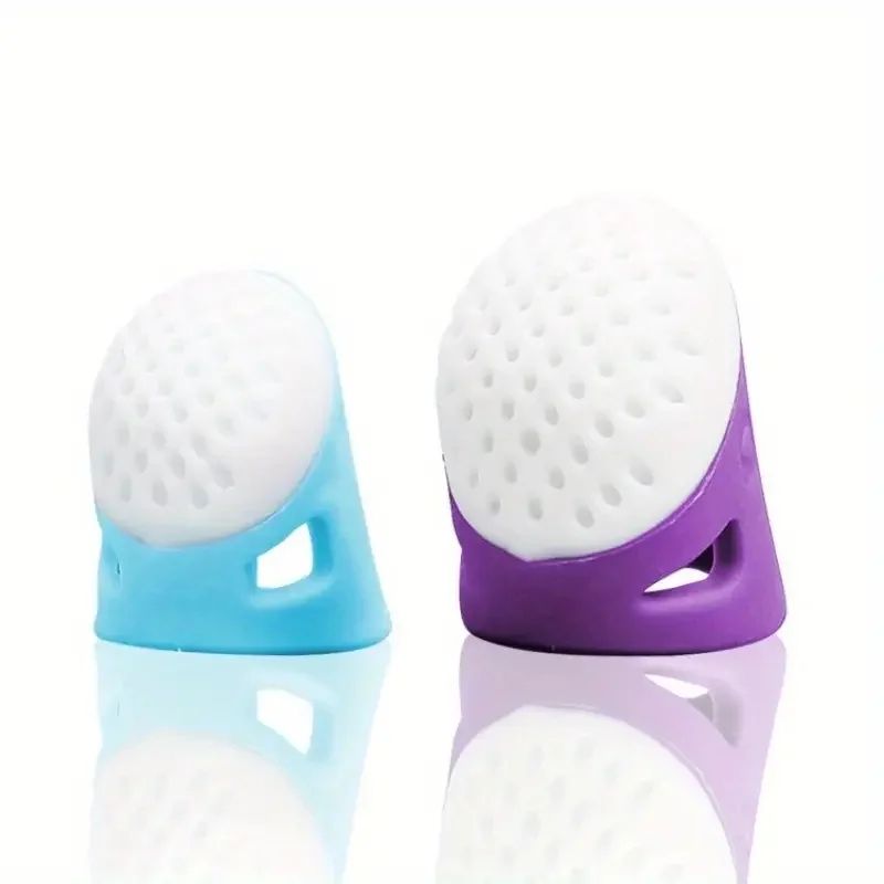 2 Pack Soft Silicone Sewing Thimbles Anti Slip Comfortable Grip For Embroidery And Crafting 6