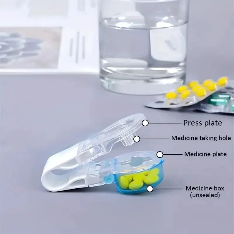 Portable Pill Dispenser And Splitter Hygienic Compact Medication Organizer For Travel And Daily Us 5