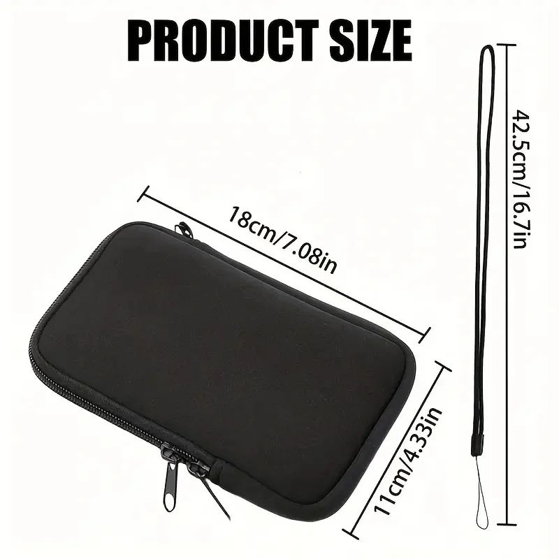 Neoprene Zipper Phone Pouch Protective Black Sleeve Case For Multiple Smartphone Models 1
