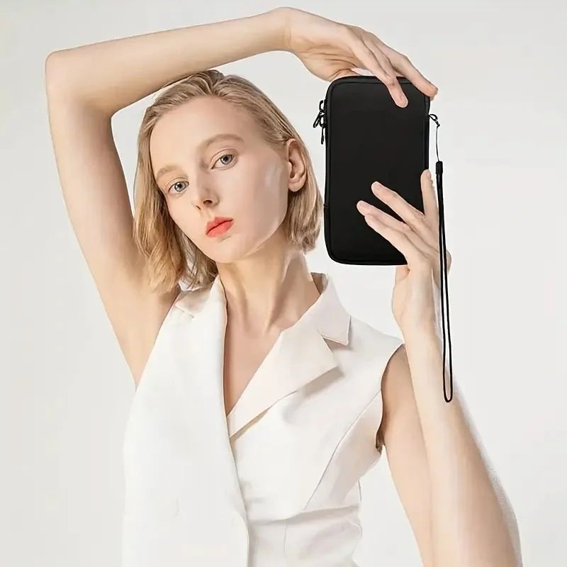 Neoprene Zipper Phone Pouch Protective Black Sleeve Case For Multiple Smartphone Models 3