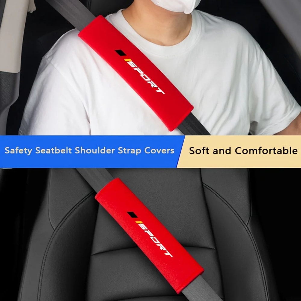 2 Pack Universal Plush Car Seat Belt Pads Soft Safety Shoulder Strap Cushions For Added Driving Co 1