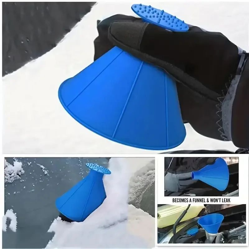 Magic Ice Scraper Funnel ConeShaped Car Deicer Tool For Fast Snow And Ice Removal 3