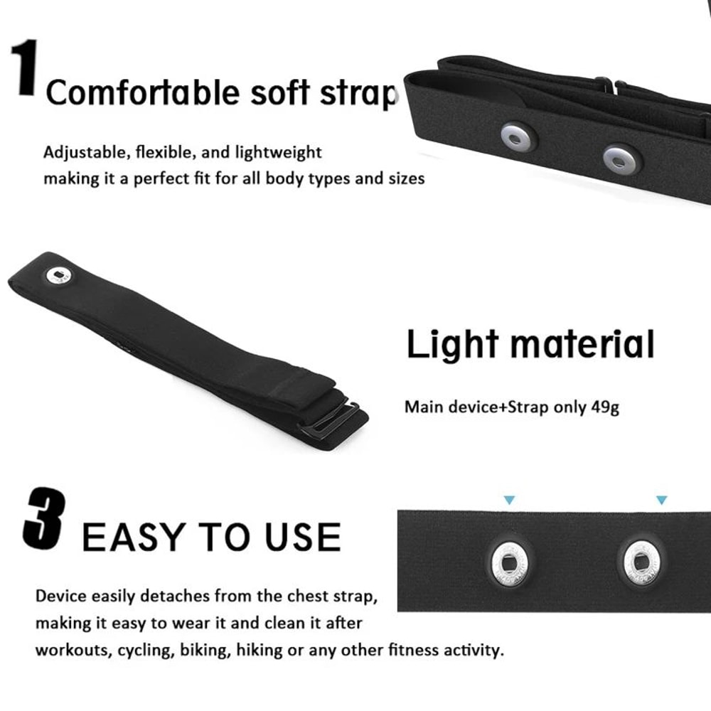 Heart Rate Monitor Replacement Strap Compatible With Polar H7H9H10 Coospo Wahoo Tick Garmin And Ma 2