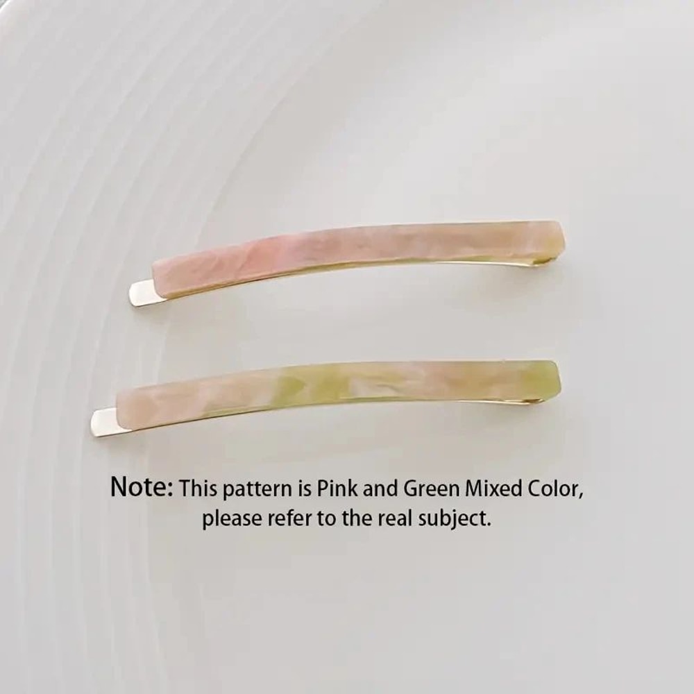 3 Piece Acetate Geometric Hair Barrettes Simple Oblong Hair Clips And Side Pins 6