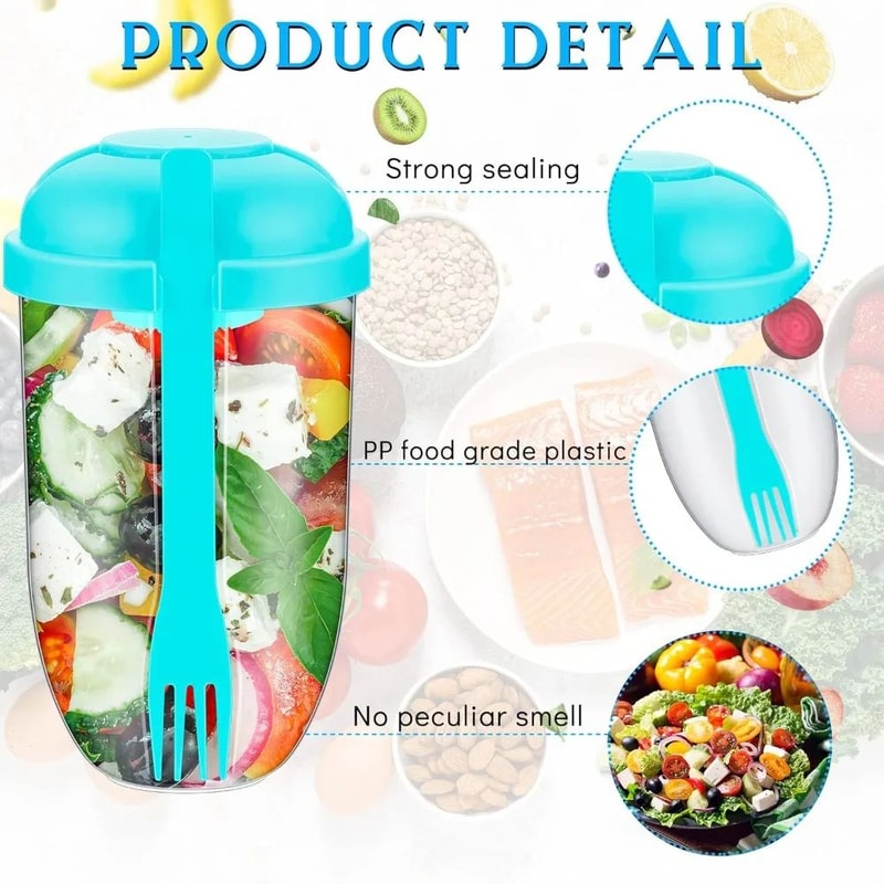 Salad Cup With Lid And Fork For Lunch And Meal Prep 1