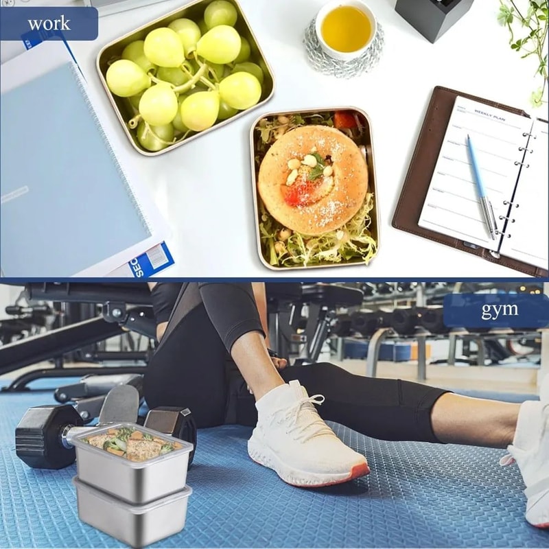 Stainless Steel Food Storage Containers With Lids For Office And Snacks 4