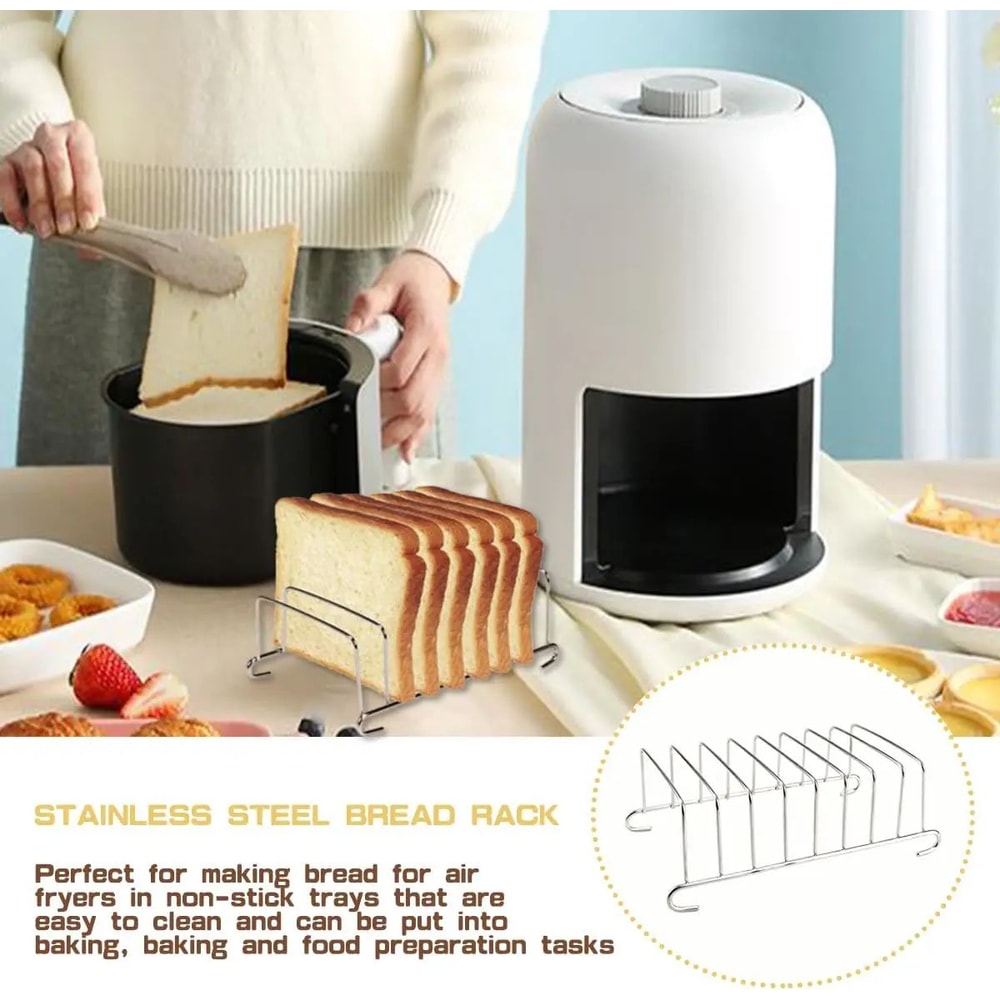 Stainless Steel Toast Bread Cooling Rack Rectangular Food Display And Air Fryer Accessory 2