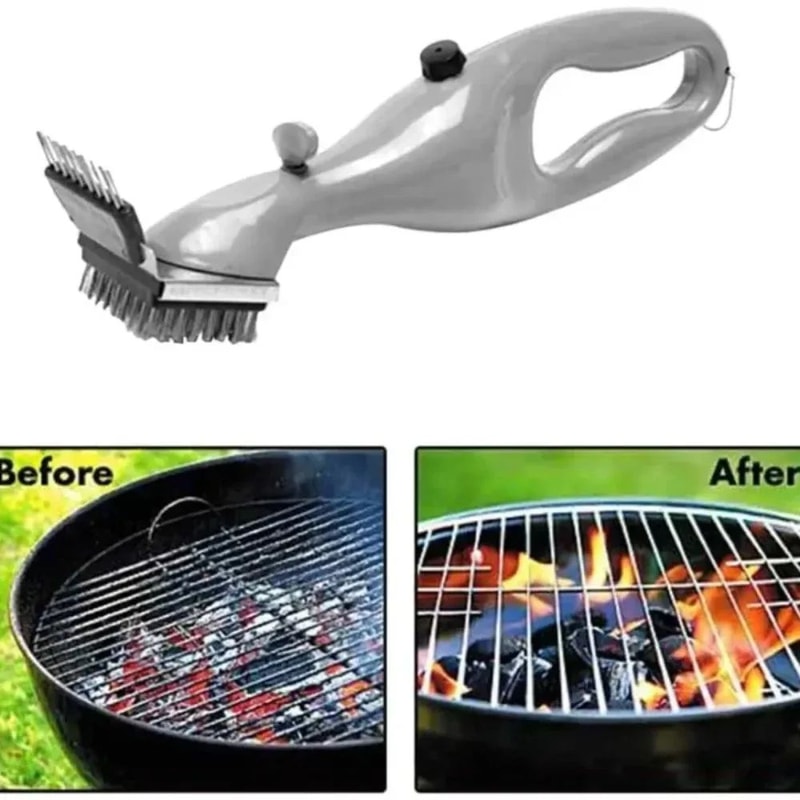 Stainless Steel BBQ Grill Steam Cleaning Brush For Outdoor Grills 2