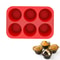 6 Cup Silicone Jumbo Muffin Pan Large Cupcake And Popover Baking Tray 0