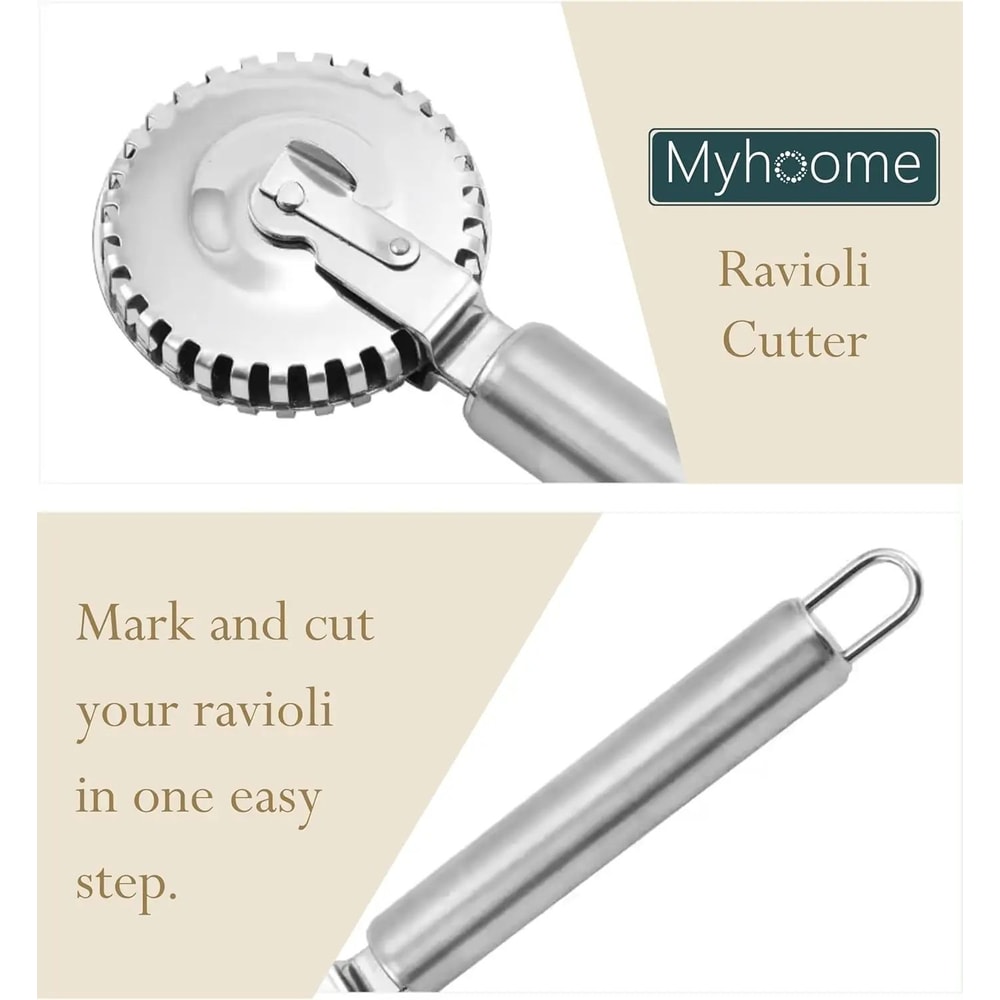 Stainless Steel Fluted Pasta Dough Crimper And Ravioli Cutter 1