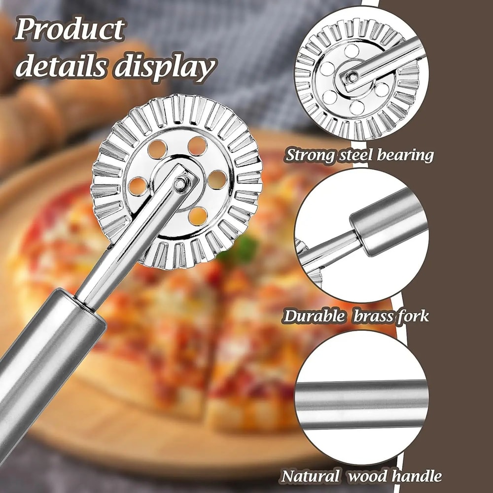 Stainless Steel Fluted Pasta Dough Crimper And Ravioli Cutter 2