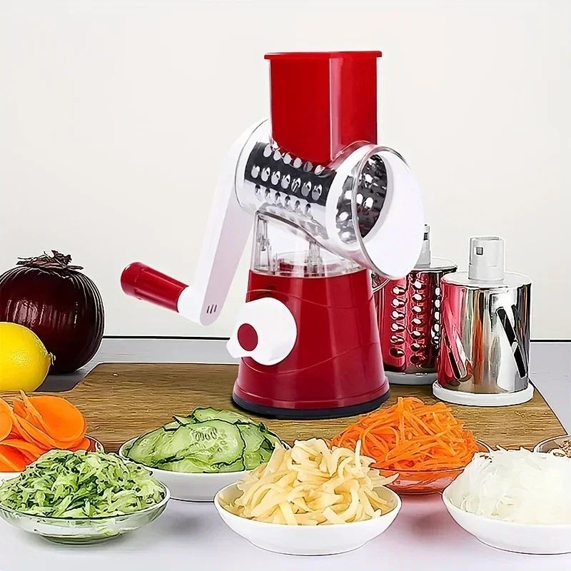 Rotary Vegetable Cutter Kitchen Shredder With Handle And Drum Blades 6