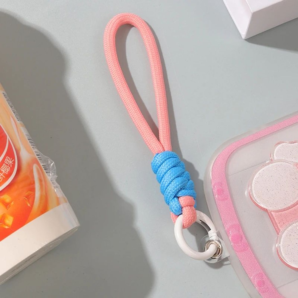 Colorful Braided Rope Strap Lanyard Keychain For Phone Case And Bags 6