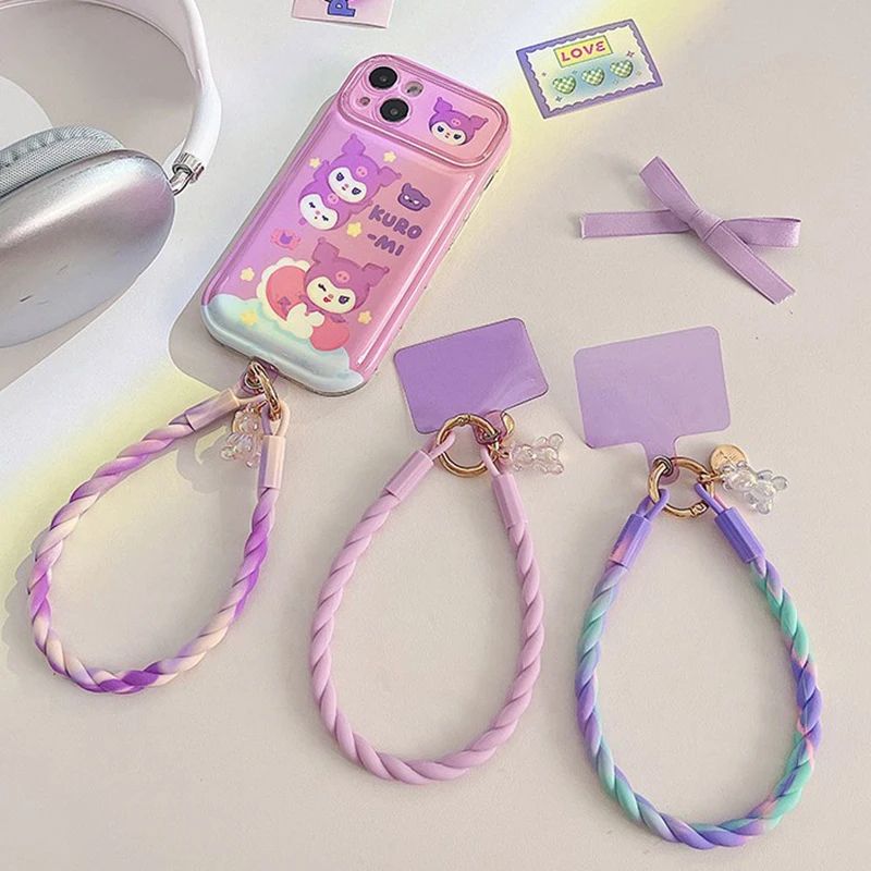 Cute Luminous Bear Phone Strap Long Lanyard Silicone Pendant 0