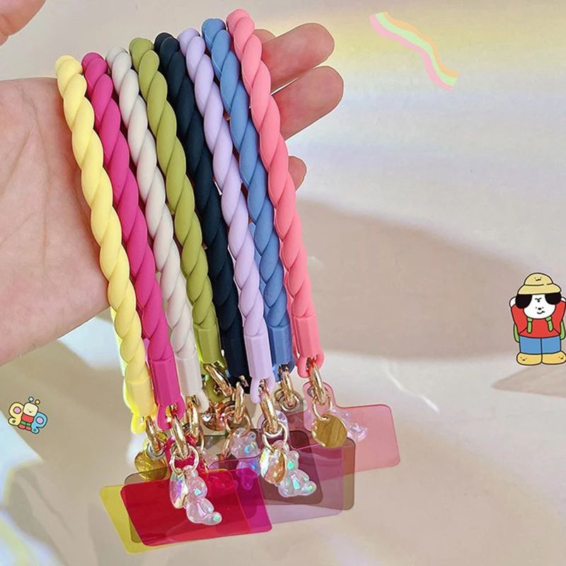 Cute Luminous Bear Phone Strap Long Lanyard Silicone Pendant 3