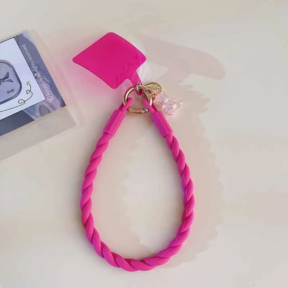 Cute Luminous Bear Phone Strap Long Lanyard Silicone Pendant 12