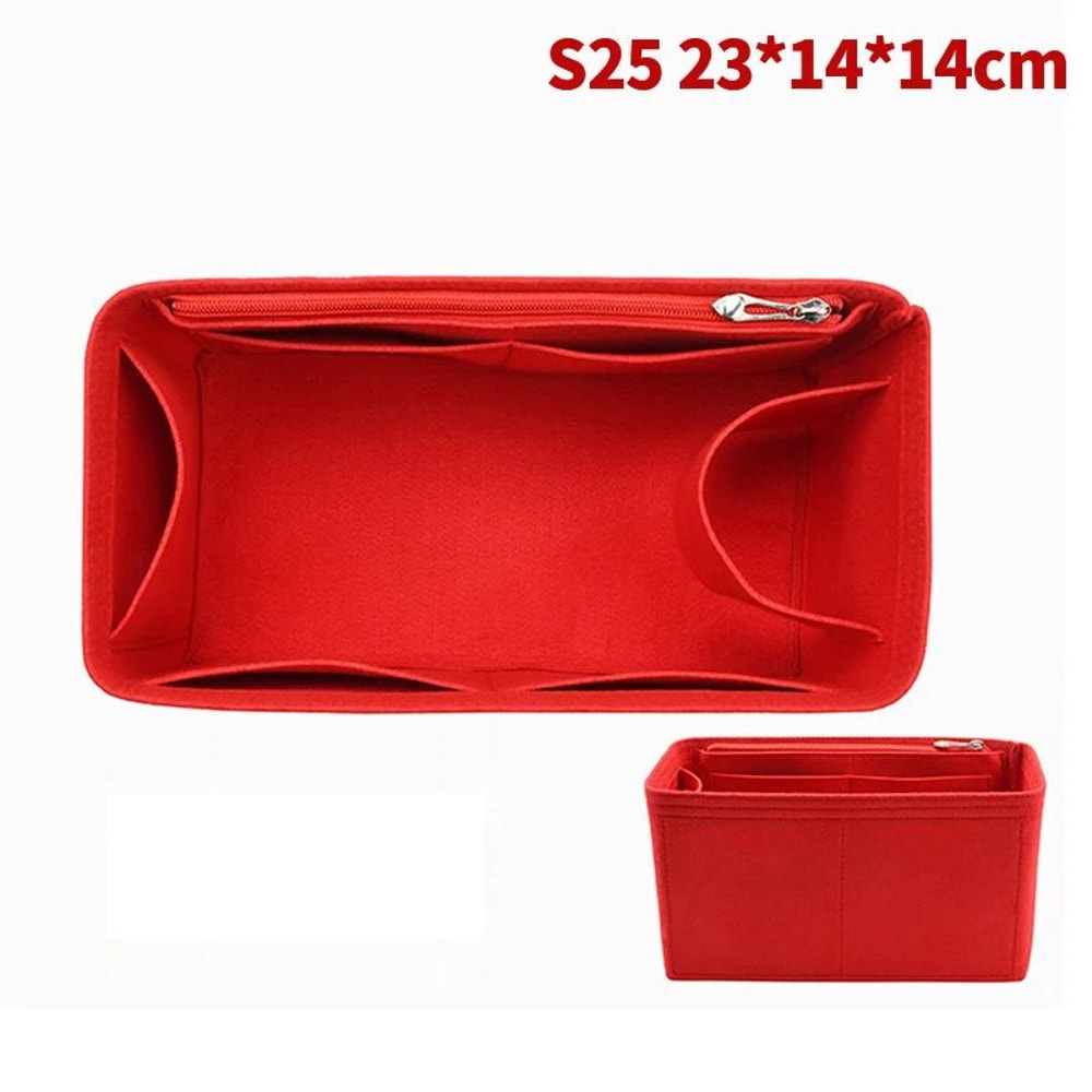 Felt Cloth Bag Organizer Insert Portable Handbag And Makeup Organizer 24