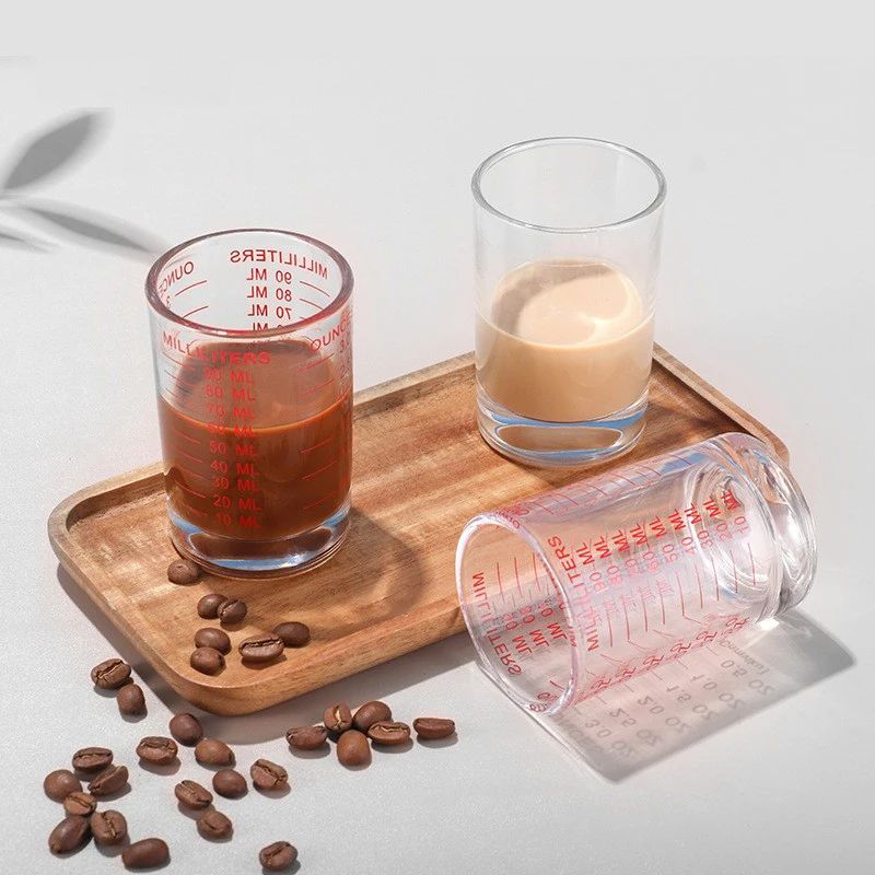 Heat Resistant Glass Measuring Cup With Handle For Espresso And Milk 7