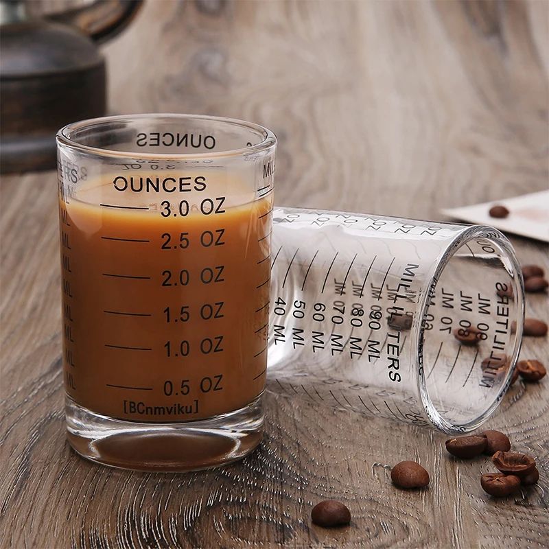 Heat Resistant Glass Measuring Cup With Handle For Espresso And Milk 8
