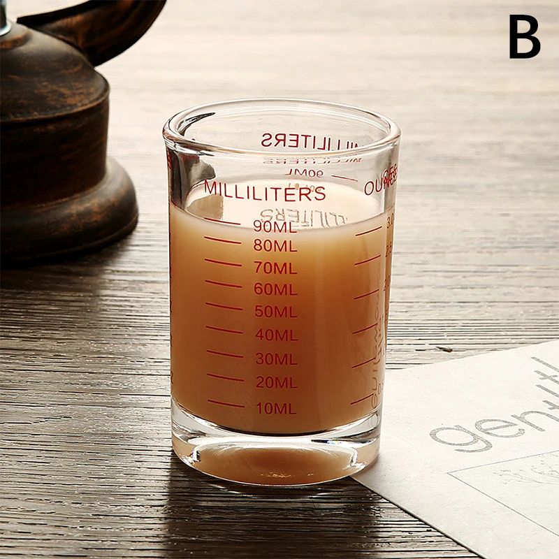 Heat Resistant Glass Measuring Cup With Handle For Espresso And Milk 11