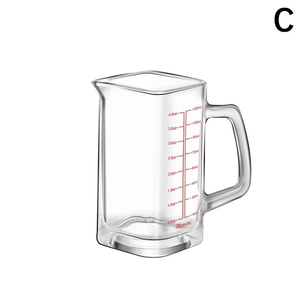 Heat Resistant Glass Measuring Cup With Handle For Espresso And Milk 12