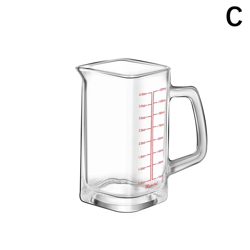 Heat Resistant Glass Measuring Cup With Handle For Espresso And Milk 12