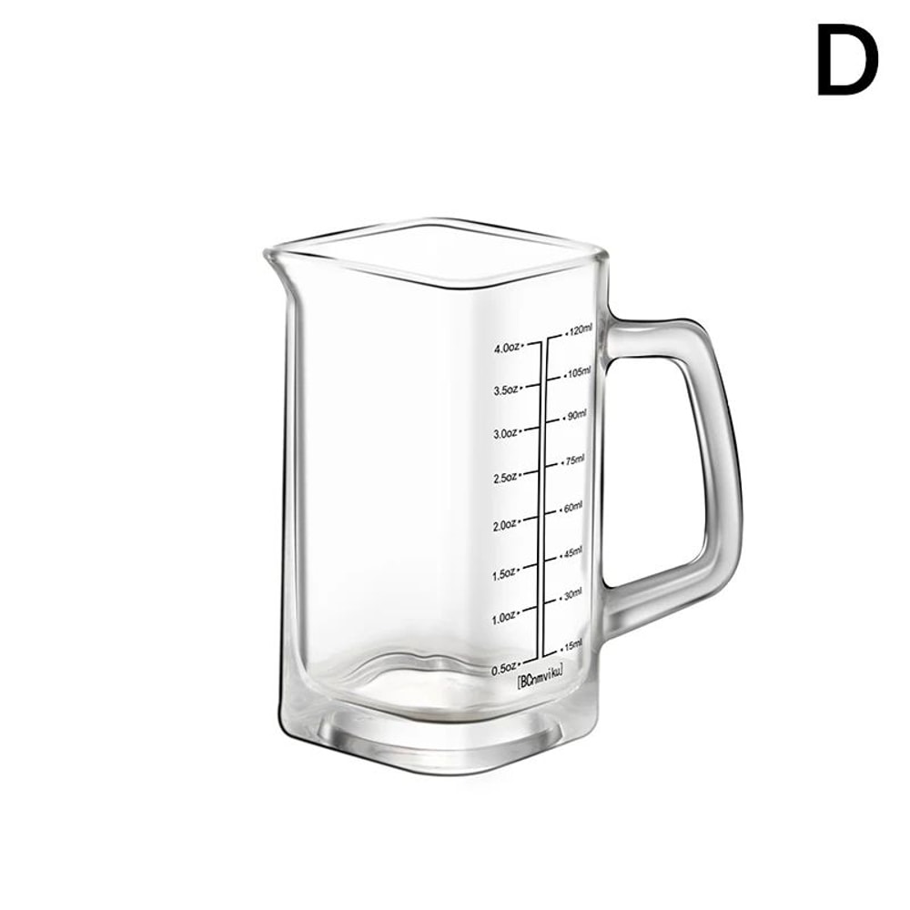 Heat Resistant Glass Measuring Cup With Handle For Espresso And Milk 13