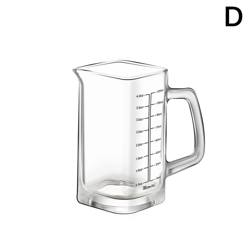 Heat Resistant Glass Measuring Cup With Handle For Espresso And Milk 13