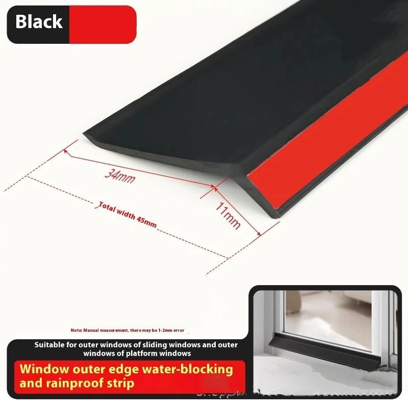 50cm Window Water Blocking Bar Weatherstrip Rain And Windproof Seal 14