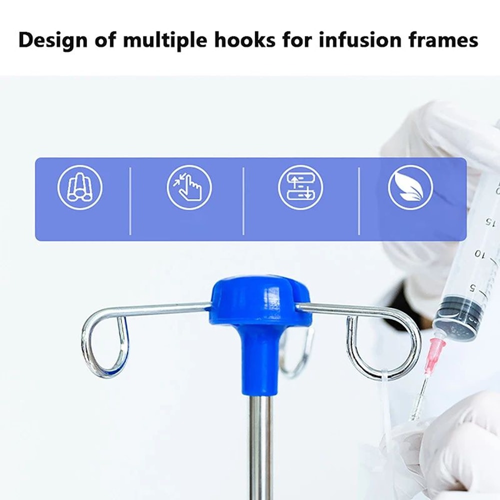 Infusion Stand Hook IV Bag Rack Steel Drip Holder Vertical Hanger 8