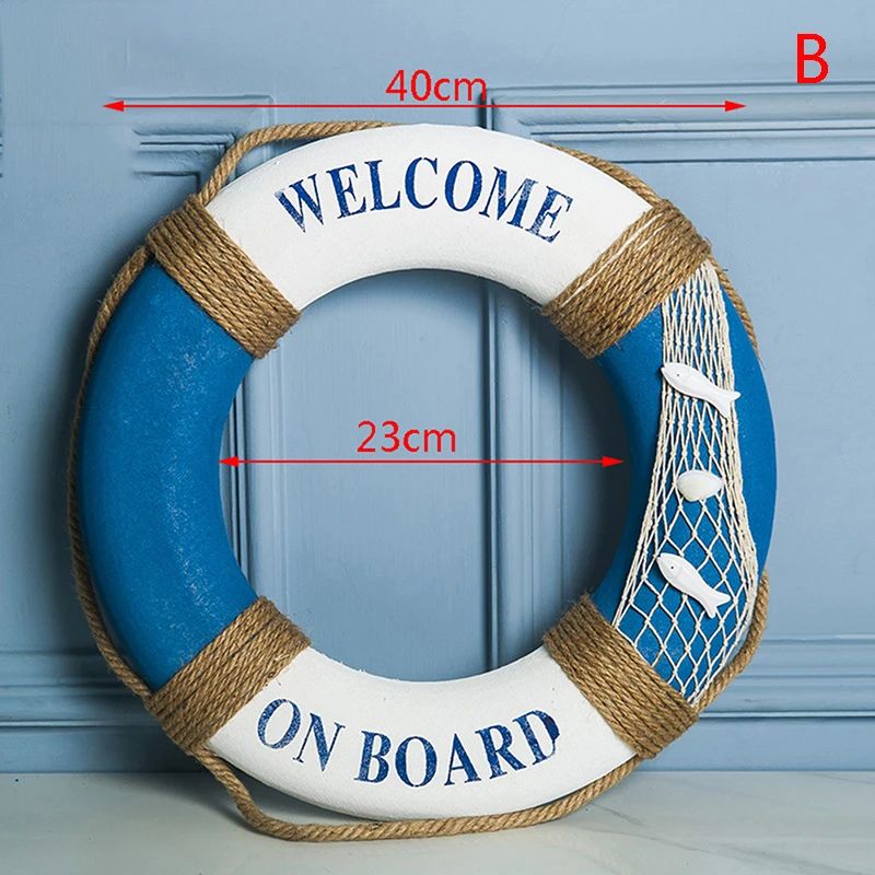 Mediterranean Navy Life Buoy Wall Hanging Nautical Home Decoration 5
