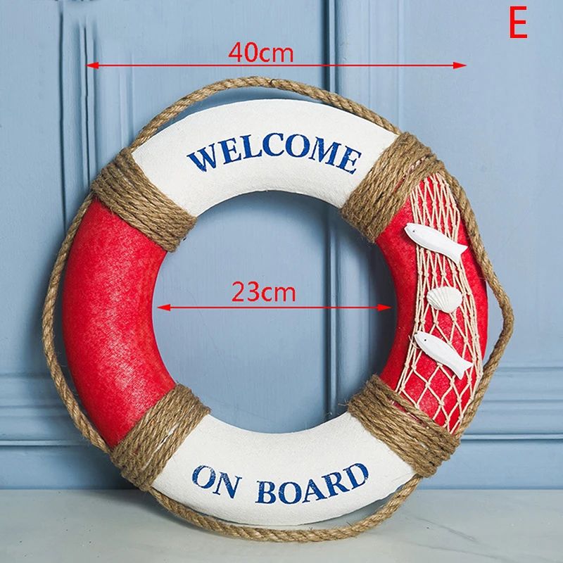 Mediterranean Navy Life Buoy Wall Hanging Nautical Home Decoration 8
