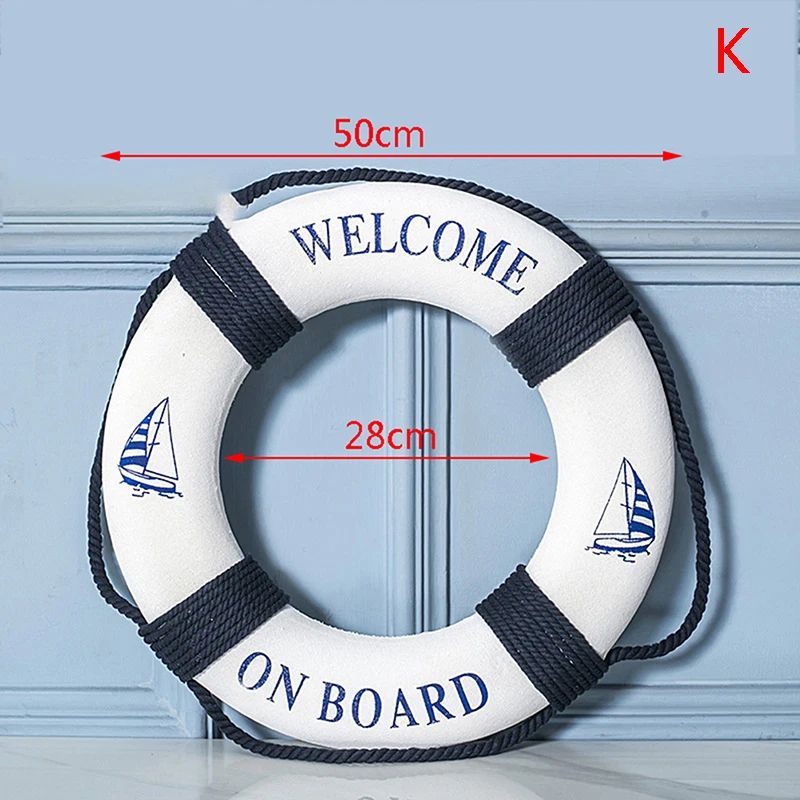 Mediterranean Navy Life Buoy Wall Hanging Nautical Home Decoration 12
