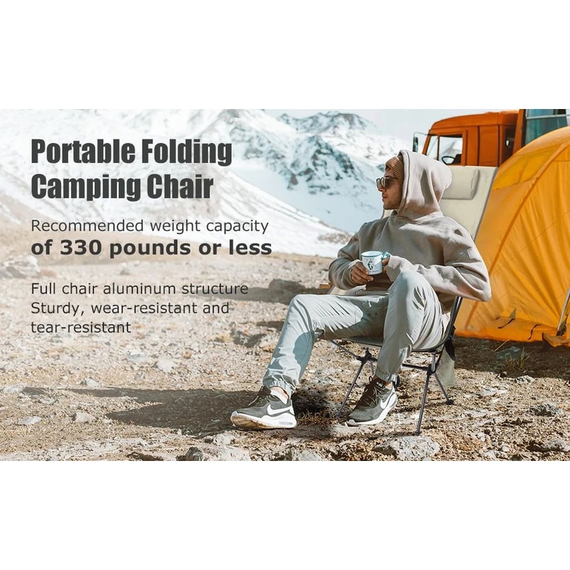 Westtune Portable Folding Camping Chair With Headrest Lightweight Outdoor Chair 7
