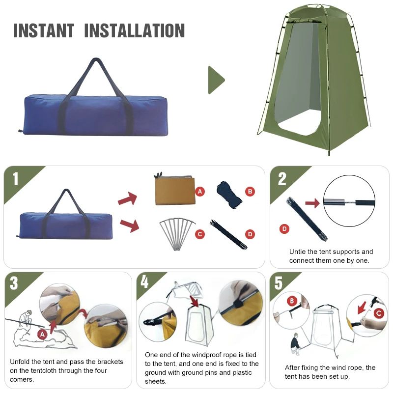 Westtune Portable Waterproof Privacy Shower Tent Outdoor Changing Shelter 8