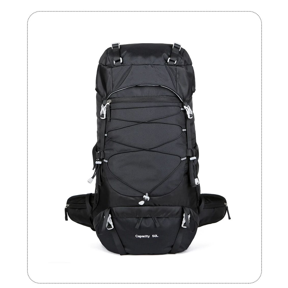 WESTTUNE 50L Hiking Backpack With Rain Cover Multifunctional Outdoor Rucksack 7