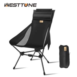 westtune camping moon chair ultralight folding chair with headrest for outdoor relaxation