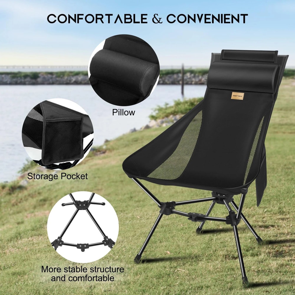 Westtune Camping Moon Chair Ultralight Folding Chair With Headrest For Outdoor Relaxation 1