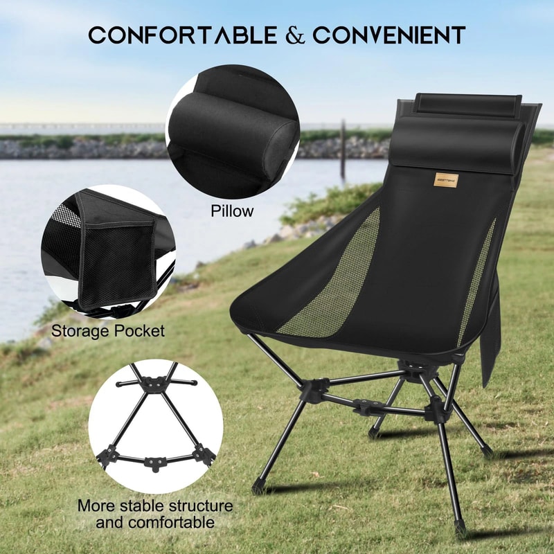 Westtune Camping Moon Chair Ultralight Folding Chair With Headrest For Outdoor Relaxation 1