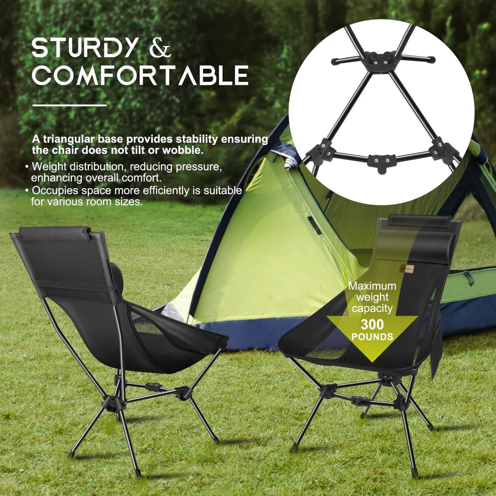 Westtune Camping Moon Chair Ultralight Folding Chair With Headrest For Outdoor Relaxation 2