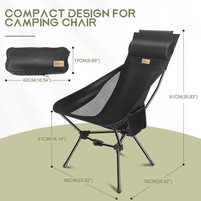 Westtune Camping Moon Chair Ultralight Folding Chair With Headrest For Outdoor Relaxation 3