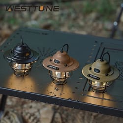 portable retro camping lantern waterproof dimmable hanging tent light