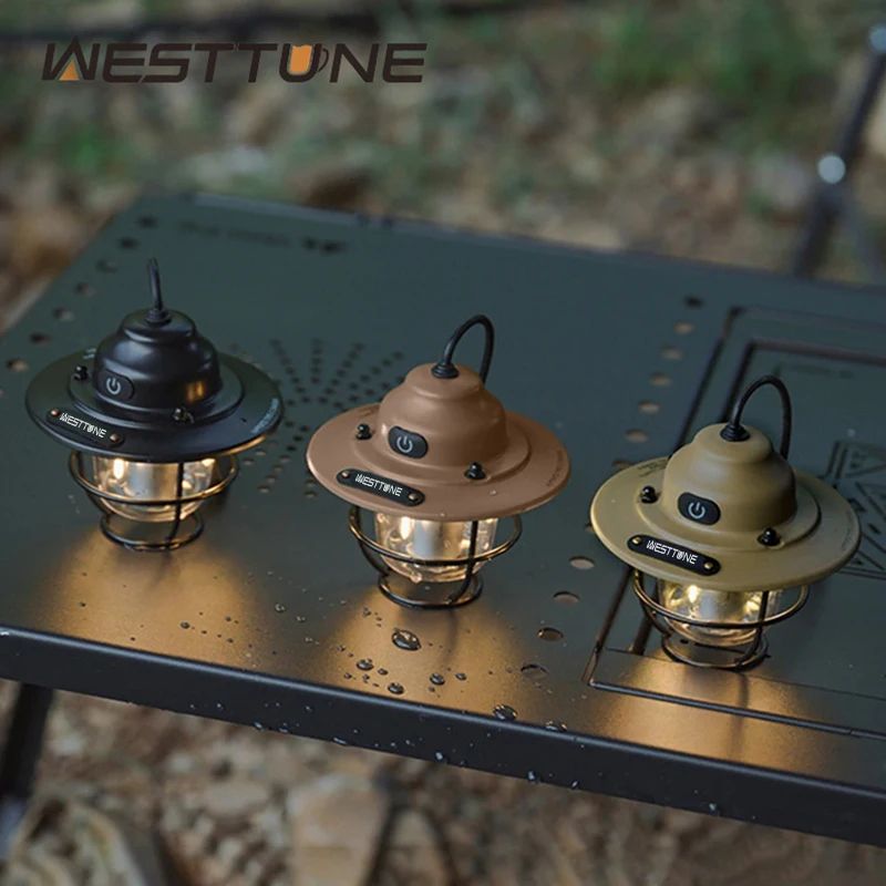 Portable Retro Camping Lantern Waterproof Dimmable Hanging Tent Light 0
