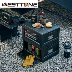 westtune collapsible outdoor storage box large capacity portable camping container