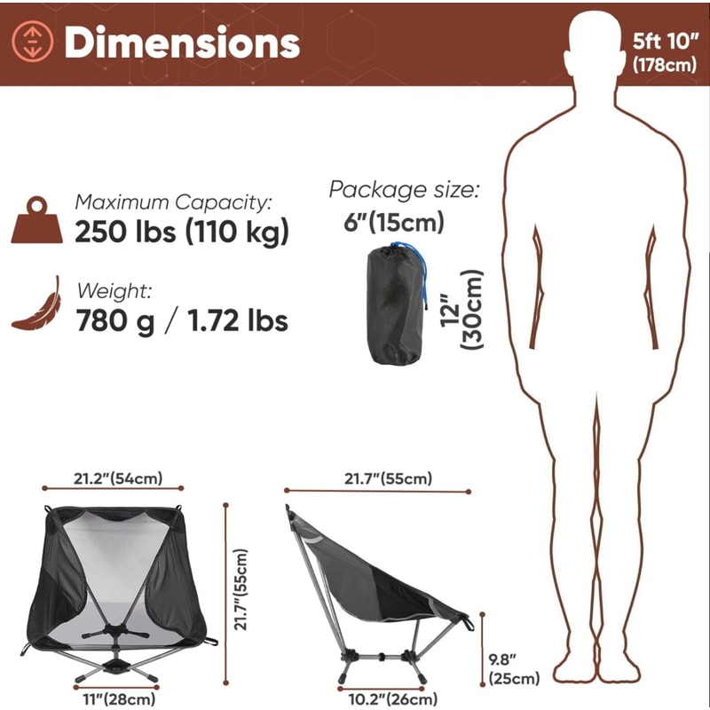 Westtune Ultralight Camping Chair 780g Aluminum Folding Moon Chair For Hiking And Travel 1